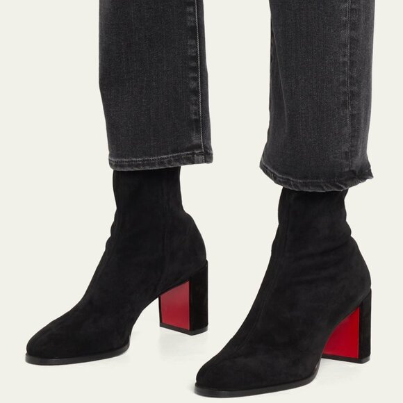 Christian Louboutin STRETCHADOXA 70 Stretch Suede Booties Ankle Boots - Picture 3 of 16